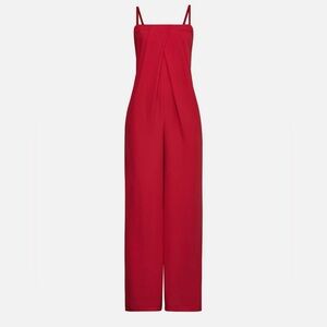 BCBGMAXAZRIA | Red Strapless Wide-Leg Jumpsuit